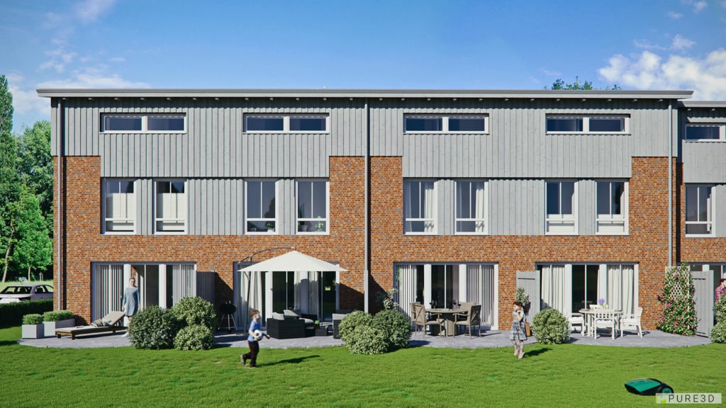 16 Reihenhäuser mit ökologischer Fassade