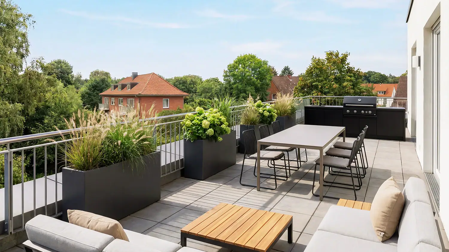 Nachher-Bild einer digital eingerichteten Dachterrasse