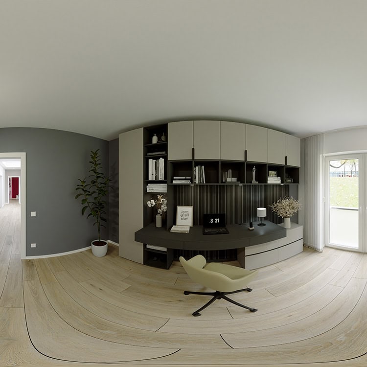 Panoramakamera im Büro als Motiv für individuelles Tour-Interface und 360-Grad-Rundgänge