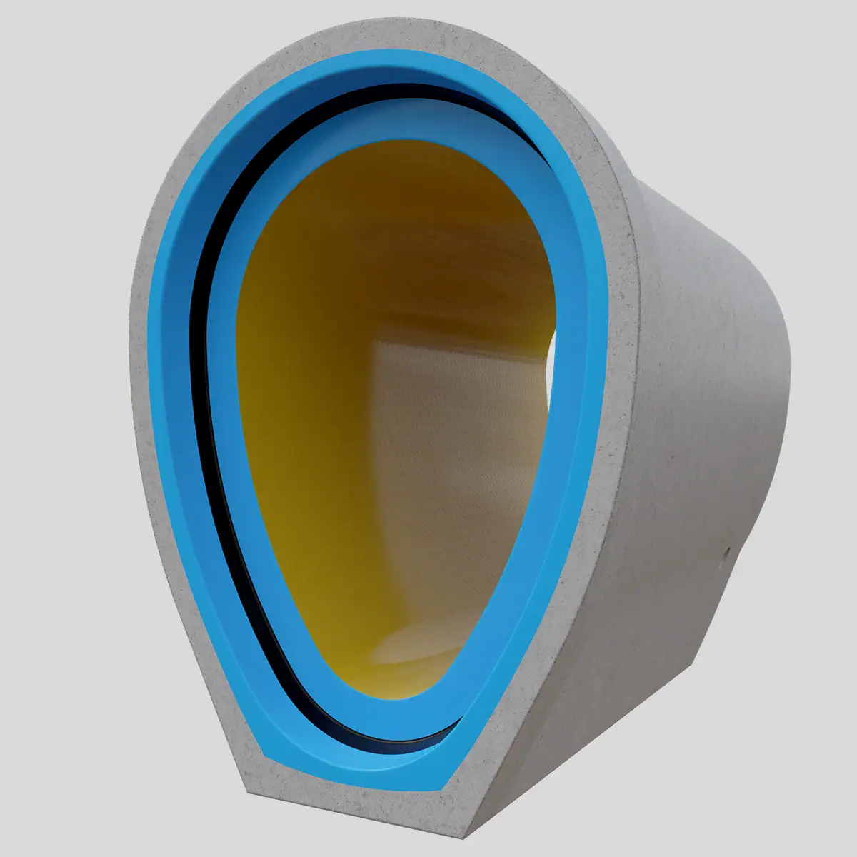 3D-Produktvisualisierung eines Betonteils im quadratischen Format