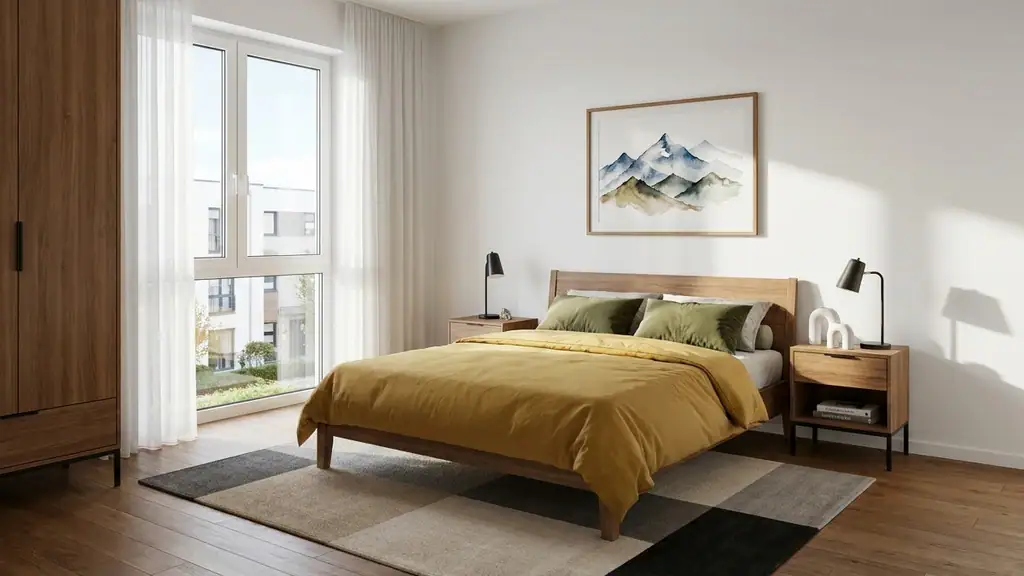 Digital eingerichteter Raum als virtuelles Home Staging im 16:9-Format